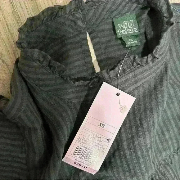 NWT Wild Fable Women’s Mini Dress Long Sleeve Ruffle Mock Neck Gray Size XS - Picture 2 of 6